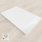 Saniverre - baya receveur de douche 100 x 140 cm blanc extra - plat aspect pierre + bonde incluse
