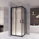 Saniverre - lanablack cabine de douche h 190 cm porte coulissante transparente 80 x 100 cm + receveur ...
