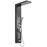 Luly panneau colonne de douche hydromassante 4 jets + 1 robinet noir