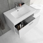 Saniverre - rubite meuble salle de bain simple vasque 1 tiroir blanc largeur 60 cm