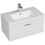 Saniverre - rubite meuble salle de bain simple vasque 1 tiroir blanc largeur 80 cm