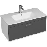 Saniverre - rubite meuble salle de bain simple vasque 1 tiroir gris anthracite largeur 90 cm