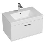 Saniverre - rubite meuble salle de bain simple vasque 1 tiroir blanc largeur 70 cm