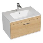 Saniverre - rubite meuble salle de bain simple vasque 1 tiroir chne clair largeur 70 cm
