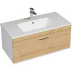 Saniverre - rubite meuble salle de bain simple vasque 1 tiroir chne clair largeur 90 cm