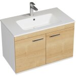 Saniverre - rubite meuble salle de bain simple vasque 2 portes chne clair largeur 80 cm