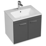 Saniverre - rubite meuble salle de bain simple vasque 2 portes gris anthracite largeur 60 cm