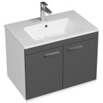 Saniverre - rubite meuble salle de bain simple vasque 2 portes gris anthracite largeur 70 cm Saniverre - rubite meuble salle de bain simple vasque 2 portes gris anthracite largeur 70 cm