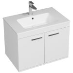 Saniverre - rubite meuble salle de bain simple vasque 2 portes blanc largeur 70 cm