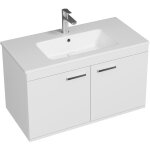 Saniverre - rubite meuble salle de bain simple vasque 2 portes blanc largeur 90 cm
