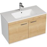 Saniverre - rubite meuble salle de bain simple vasque 2 portes chne clair largeur 90 cm