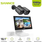 4ch kits de vidosurveillance 10. 1''moniteur lcd 1080p 2 camra extrieure / intrieure ir vision nocturne ...