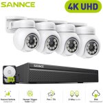 Sannce 4k kit cam�ra de surveillance nvr couleur vision nocturne audio bidirectionnel d�tection mouvement ...