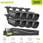 8ch kit de vidosurveillance vido 5mn dvr 8  5mp camra tanche ir vision nocturne systme de camra ...