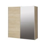 Sans marque - armoire 2 portes coulissantes avec miroir - chene sonoma - l 170, 3 x p 61, 2 x h 190, ...