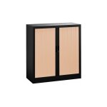 Armoire à rideaux démontable corps noir 107 x 100 cm - rideaux hêtre - maxiburo Armoire à rideaux démontable corps noir 107 x 100 cm - rideaux hêtre - maxiburo