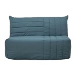 Banquette bz 2 places becci - tissu bleu de prusse - matelas bultex - l142 x p101 x h95cm - fabrication ...