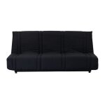 Banquette clic clac 3 places - tissu noir - style contemporain - l 193 x p 92 cm