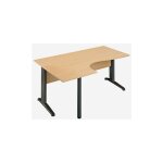 Sans marque - bureau compact retour à gauche hêtre l 160 cm, piétement l métal - o - line 2 - anthracite ... Sans marque - bureau compact retour à gauche hêtre l 160 cm, piétement l métal - o - line 2 - anthracite ...
