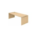 Sans marque - bureau droit l 160 x p 90 cm, piètement plein bois - milano - chêne clair - maxiburo Sans marque - bureau droit l 160 x p 90 cm, piètement plein bois - milano - chêne clair - maxiburo