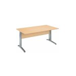 Sans marque - bureau droit hêtre l 160 cm, piétement l métal - o - line 2 - aluminium - maxiburo Sans marque - bureau droit hêtre l 160 cm, piétement l métal - o - line 2 - aluminium - maxiburo