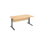 Sans marque - bureau droit hêtre l 160 cm, piétement l métal - o - line 2 - anthracite - maxiburo Sans marque - bureau droit hêtre l 160 cm, piétement l métal - o - line 2 - anthracite - maxiburo