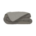 Poyet - motte - couette microfibre 400g / m2 calgary taupe + lin 220x240cm