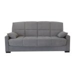 Canap� clic clac 3 places - gris clair - matelas 14 cm - 130 x 190 cm - megan