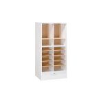 Sans marque - classeur à rideau bois double blanc hauteur 140cm - maxiburo Sans marque - classeur à rideau bois double blanc hauteur 140cm - maxiburo
