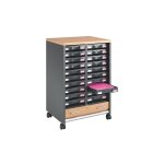 Sans marque - desserte mobile aluminium - rideaux hêtre - 20 tiroirs anthracite - maxiburo Sans marque - desserte mobile aluminium - rideaux hêtre - 20 tiroirs anthracite - maxiburo
