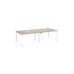 Sans marque - extension table de réunion chêne gris l 140 x p 126 cm - piétement métal blanc - arch - ... Sans marque - extension table de réunion chêne gris l 140 x p 126 cm - piétement métal blanc - arch - ...