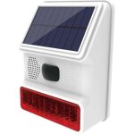 Sans fil 433 mhz sirne extrieure solaire avec lumire clignotante led de 110 db compatible avec le ...