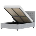 Sans marque - lit coffre adulte eliza 140 x 190 cm - sommier inclus - gris fonc�