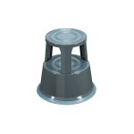 Sans marque - tabouret marchepied roulant mtal 2 marches - gris - maxiburo