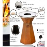 Sans marque - planche � d�couper bambou avec support inox le churrasco pour brasero - supdi