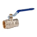 Vanne et robinet laiton - vanne  sphre laiton - poigne bleue - ff 1 / 2''