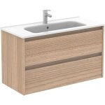 Sansa royo ensemble meuble de salle de bain compact 2 tiroirs royo couleur : noyer sabl - options : ...