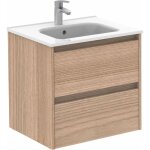 Sansa - royo ensemble meuble de salle de bain compact 2 tiroirs - royo couleur : noyer sabl - options ...