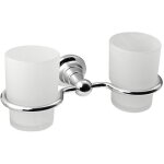 Sapho - diamond - support pour 2 verres, chrome / verre laiteux 1317 - 05