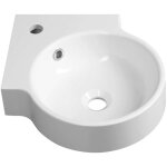 Sapho - lave - mains d'angle, 4x4 cm, avec trop - plein, trou pour robinet, blanc kr038