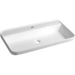 Sapho - lavabos - vasque � poser 8x4 cm, sans trop - plein, trou de robinetterie, blanc mat be775