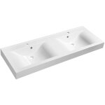 Sapho - nadja - double - lavabo 140x50 cm, avec trop - plein, trous pour robinet, blanc 68141
