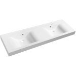 Sapho - nadja - double - lavabo 160x50 cm, avec trop - plein, trous pour robinet, blanc 68164