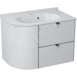 Pulse - meuble lavabo dangle, 750x520x450 mm, version gauche, blanc / anthracite pu076 - 3034 - sapho ...