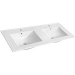 Sapho - slim - meuble - lavabo double 120x46 cm, blanc 1601 - 120 Sapho - slim - meuble - lavabo double 120x46 cm, blanc 1601 - 120