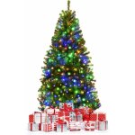 Sapin de nol 150 cm, arbre de nol artificiel avec lumires led multicolore  11 modes et pied en mtal, ...