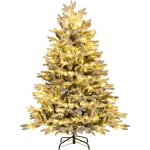 Sapin de nol artificiel 146 cm, charnires avec 688 branches en pe pvc & 200 lumires led blanches chaudes, ...