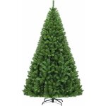 Sapin de no�l artificiel 225cm, pied crois� en fer 1346 branches en pvc, arbre de no�l syst�me d'ouverture ...