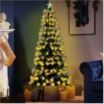 Arbre de noël lumineux 210 cm avec fibres optiques led blanc chaud Arbre de noël lumineux 210 cm avec fibres optiques led blanc chaud