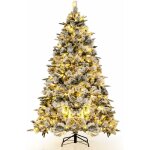 Sapin de nol lumineux avec effect floqu, base en fer, arbre artificiel illumin structure automatique, ...